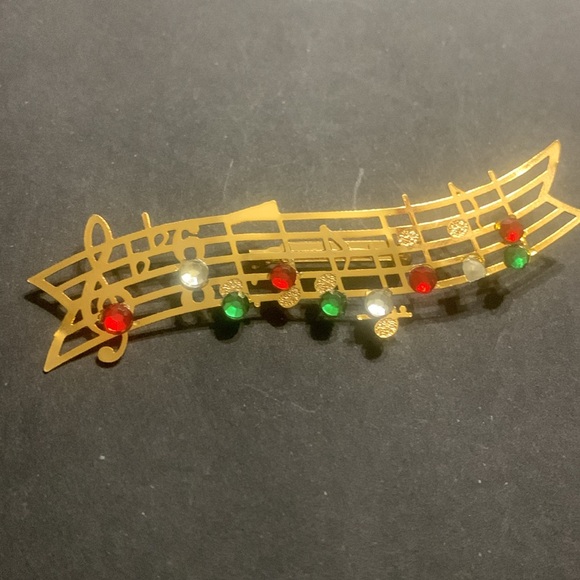 Rare 1960’s Musical Note Christmas Brooch - Picture 2 of 4